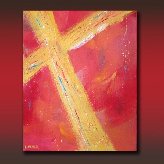 Original Abstract Christian Fine Art Painting 16 By Lindamillerart