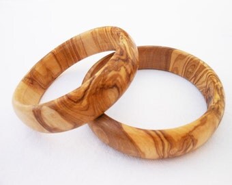 Wooden bracelet set / Olive Wood Bangles Set / Gift for Her / Girlfriend Gift / Birthday Gift