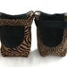 Reusable Small Gift Bags Leopard Cheetah Tiger Animal Print Safari Tan Black Upholstery Fabric Modern (set of 2) --US Shipping Included