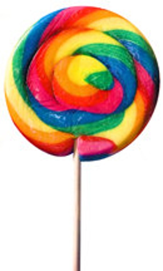 Large Multicolor Rainbow Fruit Lollipop Sucker by DigitaIDecades