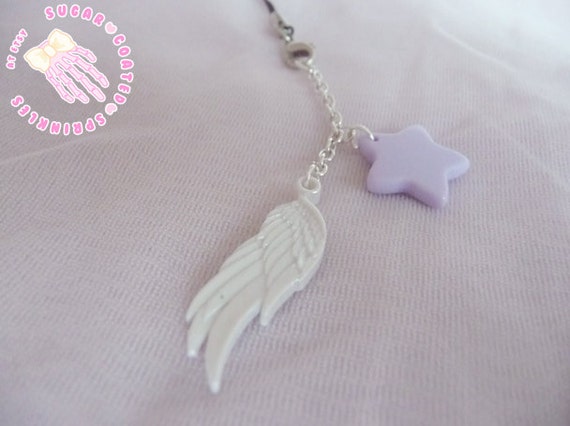 Winged phone charm