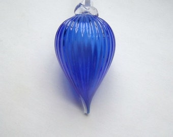 Mini Ornament - Jewel Color Series- Cobalt with Clear Hook : DISASTER RELIEF