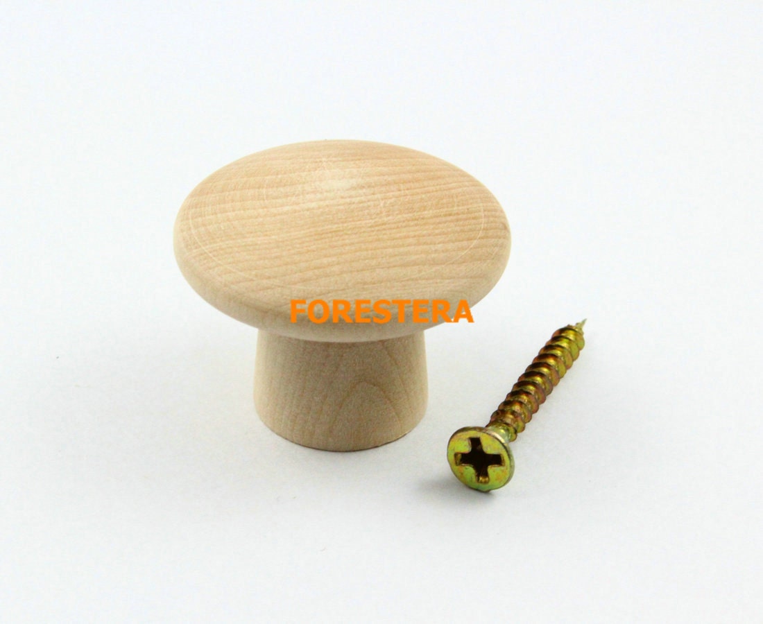 1Pcs Unfinished Wood Knob Wooden Dresser Handle Drawer Knob
