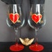 Diamonds and Denim hand painted wine glasses by GlassesbyJoAnne