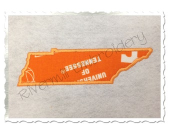 State of Tennessee Applique Machine Embroidery Design - 4 Sizes