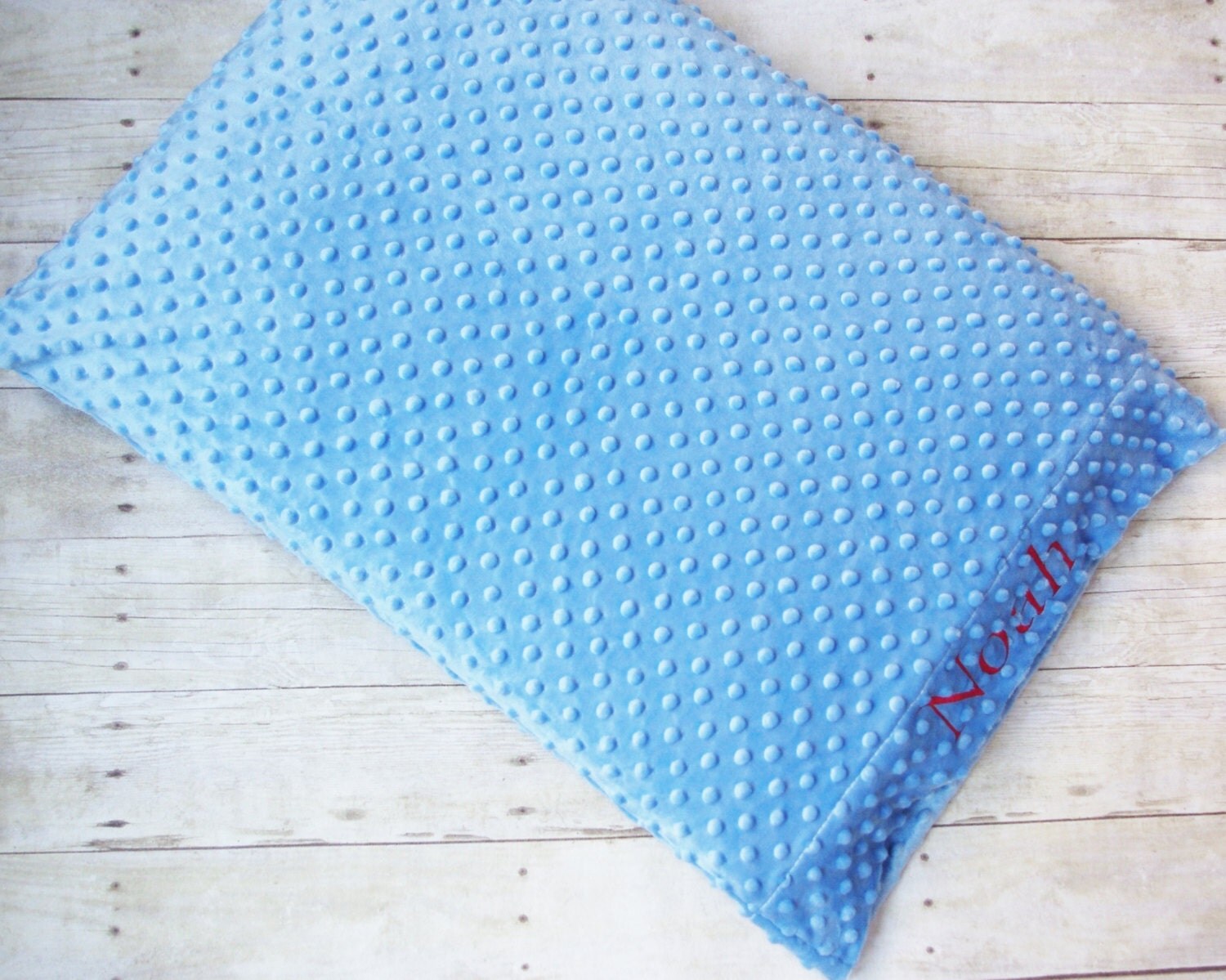 Embroidered Minky Dot Pillow Case Standard Size by PLCEmbroidery