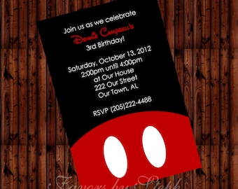 DIGITAL file Mickey Mouse Birthday Invitation