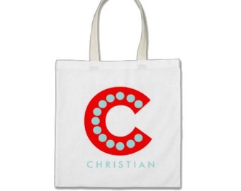 Items similar to Kid Personalized Monogram with Name Tote Bag or Party ...