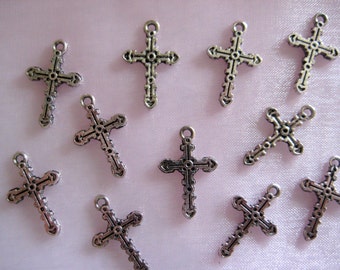 favors 10 charms Confirmation pcs mini Charm  aptism Favor cross  for Favor Findings First  B Cross