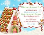 Gingerbread House Decorating Christmas Party Invitation Printable Design Il_170x135