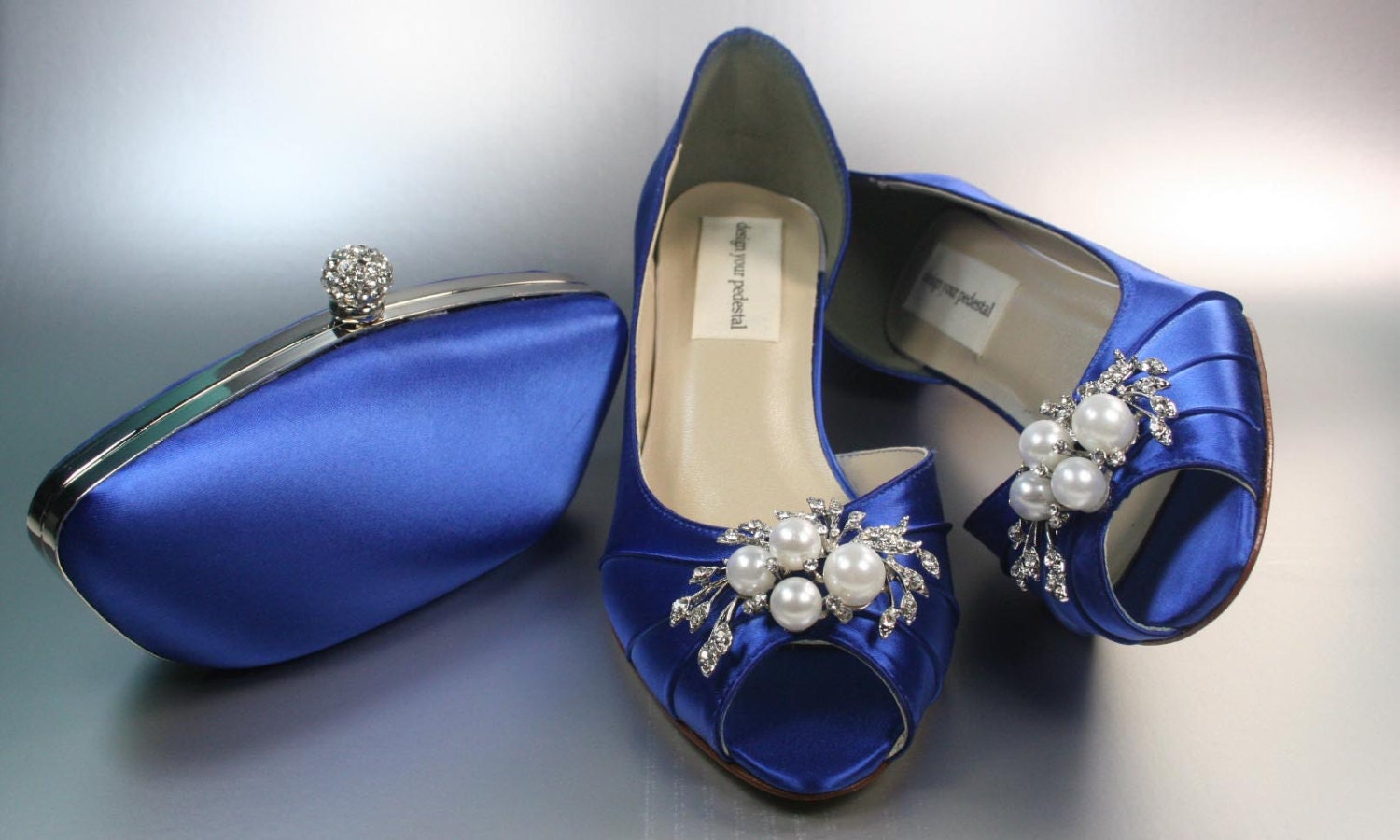 Wedding Shoes and Matching Clutch Royal by DesignYourPedestal