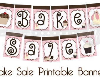 BAKE SALE BANNER Printable Party Banner and Decoration