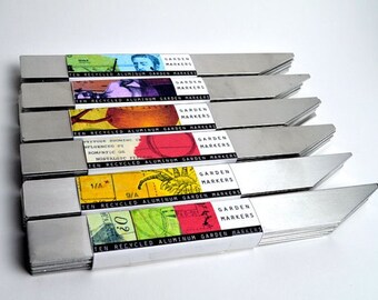 Garden Markers - Set of 10 - Recycled Brushed Aluminum
