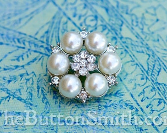 Rhinestone Button - Rebecca - (25mm) RS-061 - 5 piece set