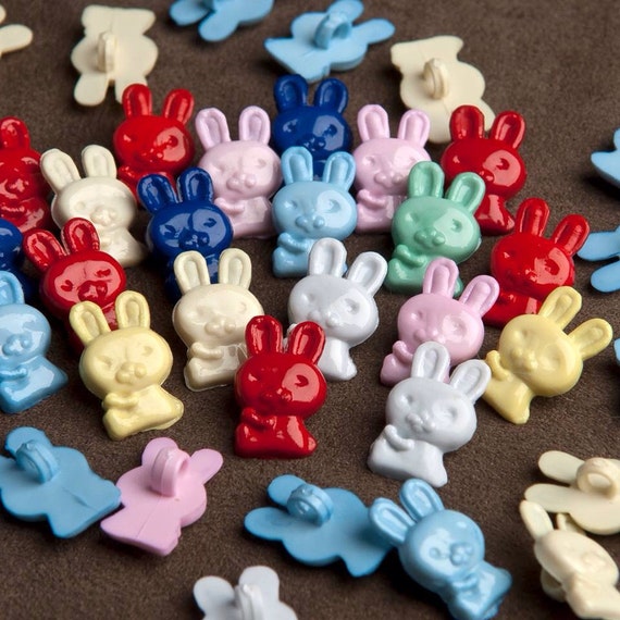 Items similar to Bunny rabbit cute buttons 12 per pack on Etsy