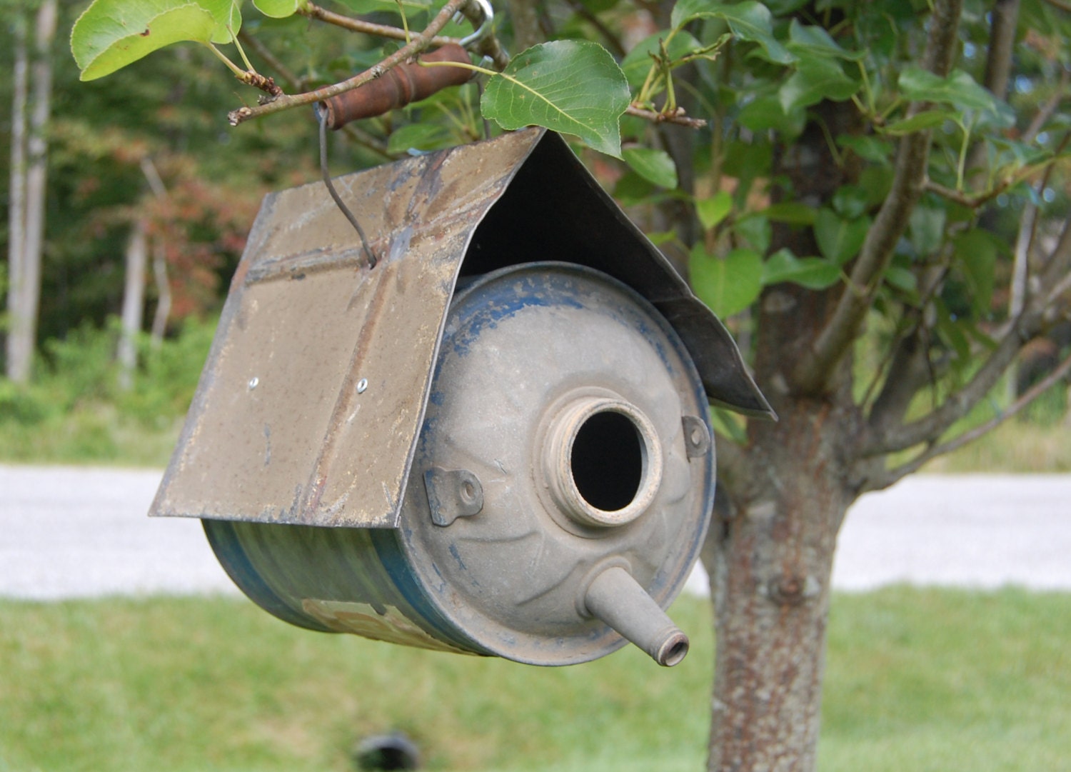 Vintage Bird House Shabby Handmade Bird House Vintage Metal