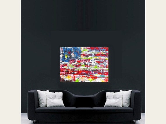 American Flag ABSTRACT Large Original Painting by lanasfineart