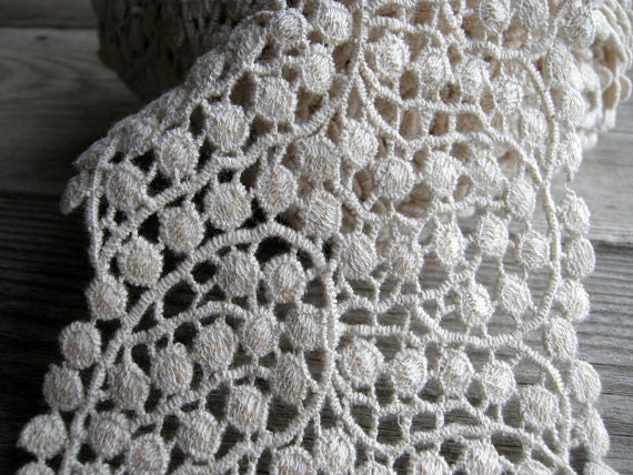 Cotton Lace Trim Cream Beige Lace Trim Crochet Lace Trim