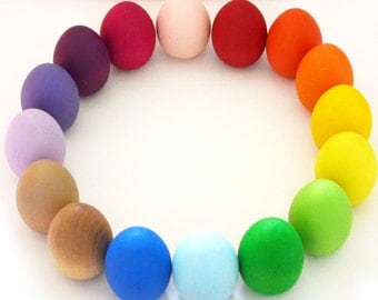 Wooden Easter Eggs - Waldorf Toy - Egg Hunt - Easter Basket - Play Food for Nature Table - Choose Colors