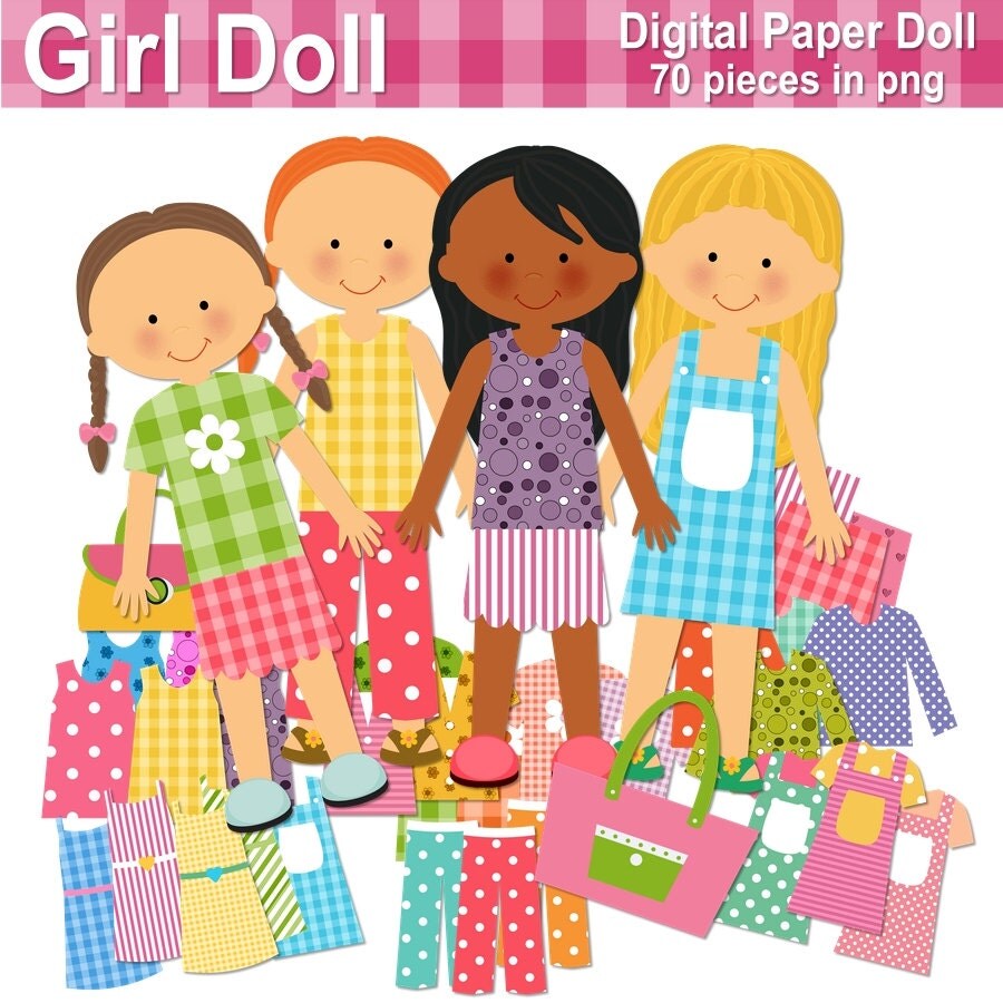 Paper Doll Digital Paper doll Cut out doll Printable doll