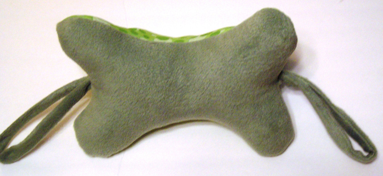 GREEN Dog Bone Shaped Neck Pillow in cotton prints