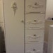 Shabby Distressed Armoire Cedar Closet Dresser Wardrobe Mercury Glass Knobs