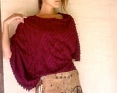 Fluttery Asymmetric Loose Dress Shirt - Raspberry Red - Natural Feathery Rustic Boho