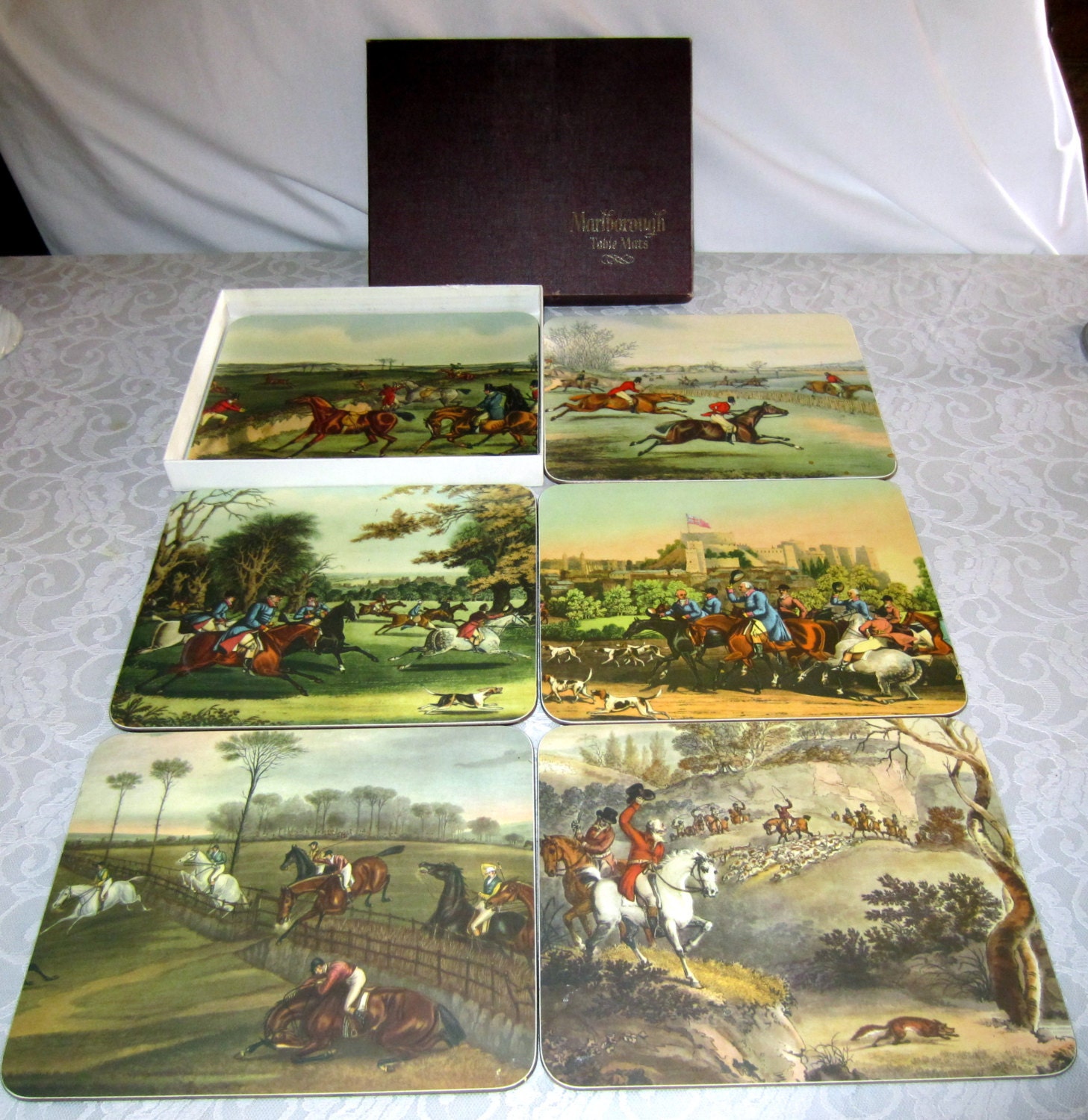 Vintage Marlborough Pictorial Table Mats Historic Scenes