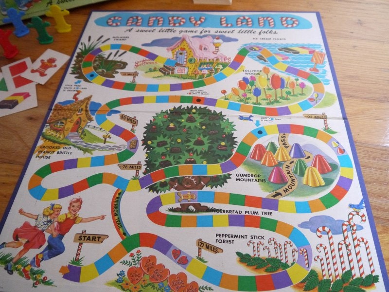 Vintage 1955 1962 Candy Land Board Game