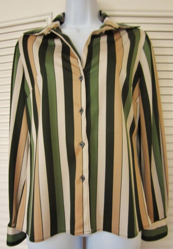 Vintage 1970's Striped Womens Shirt