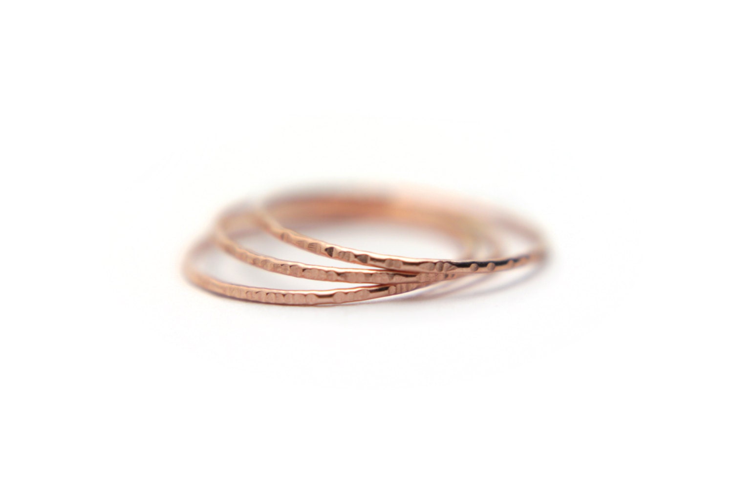 Rose gold stacking rings slim simple thin set of 3 regular