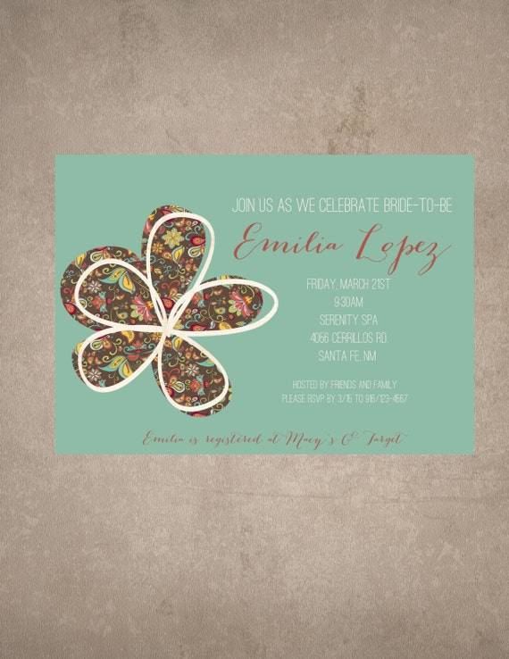 Vintage Flower Bridal Shower Invite-Print your own Il_570xn