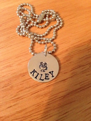 Necklace, Hand Stamped, Aluminum, Personalized