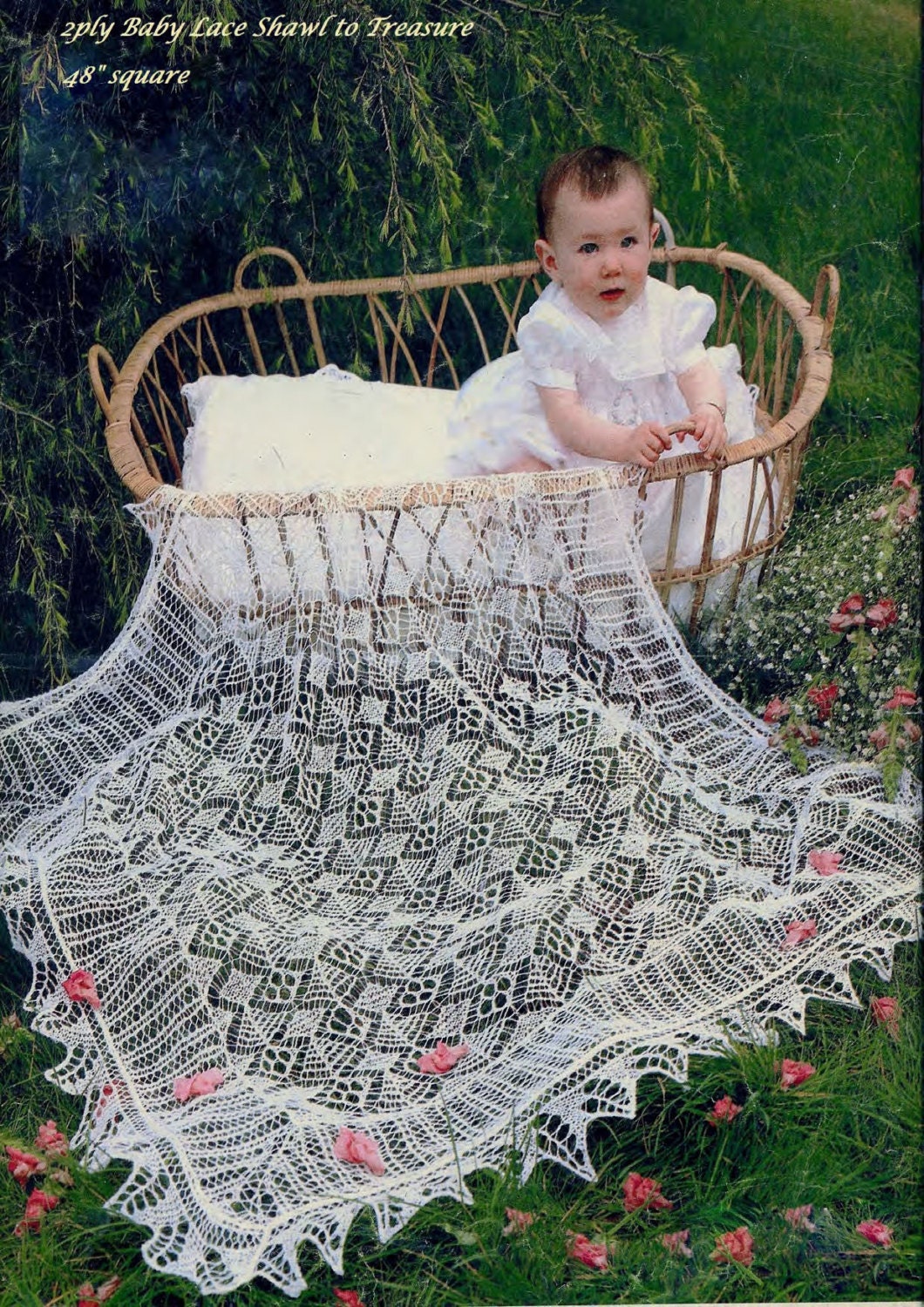 Baby Shetland Lace shawl for Christening Family Heirloom 2ply