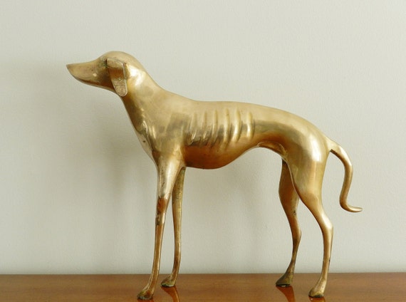 brass greyhound figurine