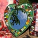 Heart Mirror Mosaic Mirror Collage Mirror Beaded Frame Green Mosaic
