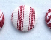 RED and WHITE stripe and floral magnet, kitchen button magnet, office fabric covered button magnet -- set of 3 Il_170x135