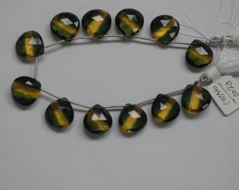 Bio Lemon Quartz Hearts Checker Board Cut