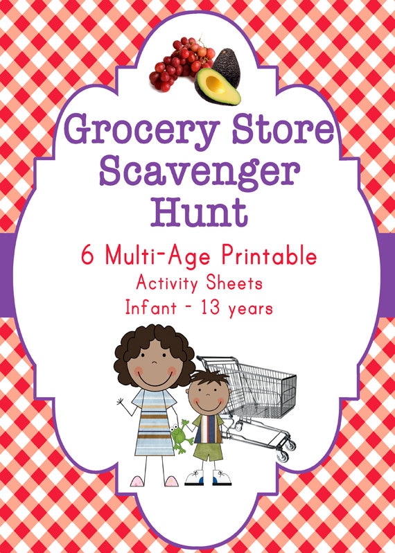 Printable Grocery Store Scavenger Hunt by SMALLMOMENTSdesigns