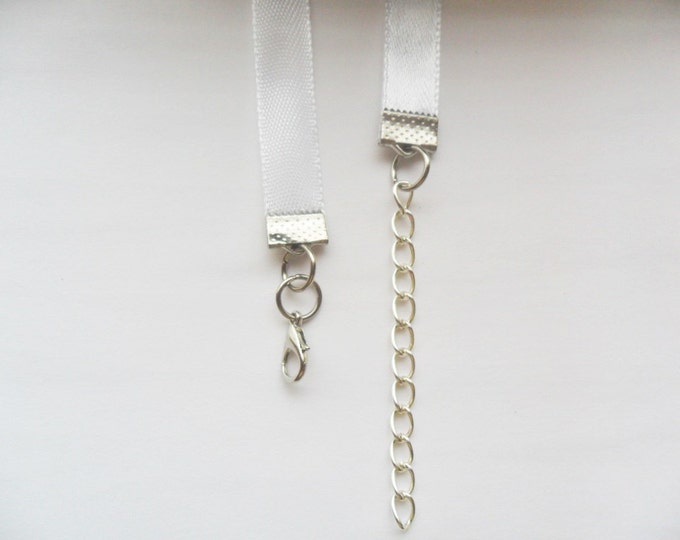 White satin choker necklace with a width of 3/8”inch, pick your neck size.