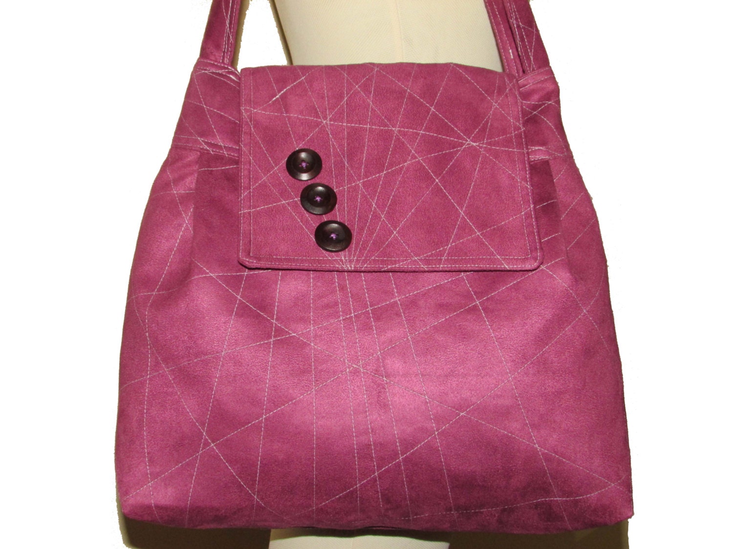 75 light purple bag purse handmade faux suede by MANUELASEZIAM