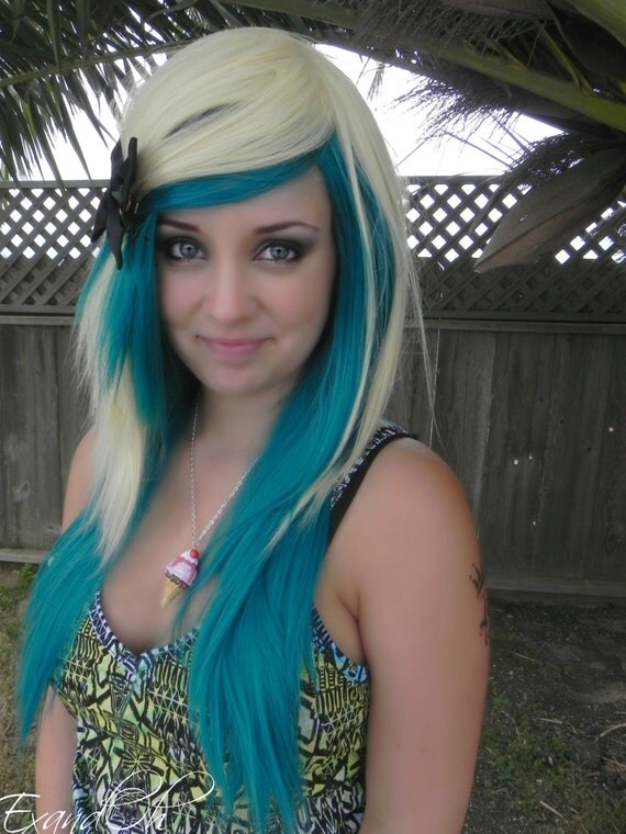 Blue Wig Blue Hair on Etsy ExandOh $116 Cyber Monday Sale
