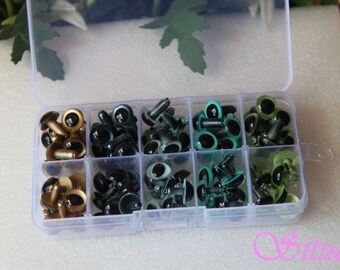 Kit of 12mm Color and CAT Safety Eyes for needle felting-totally 50 pairs