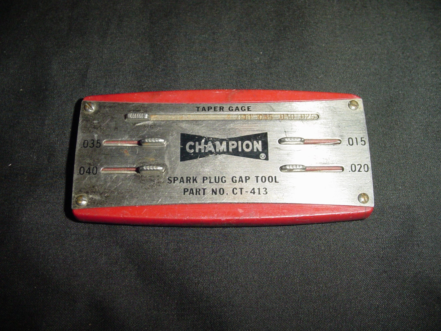 Old 1950s Champion Spark Plug Gap Tool no. CT413 Gasser Hot