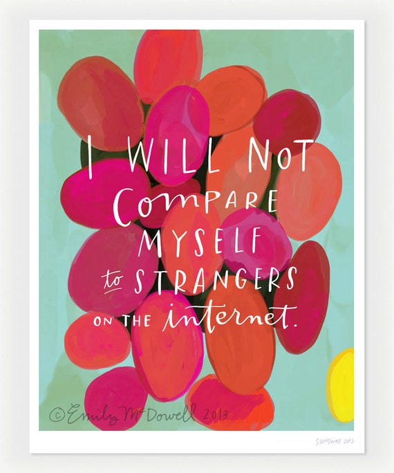 Strangers on the Internet Inspirational Quote Print: 8"x10" Wall Art Hand-Lettered Typography