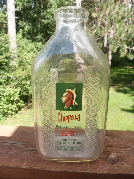 Chippewa Natural Spring Water Bottle Vintage Native American