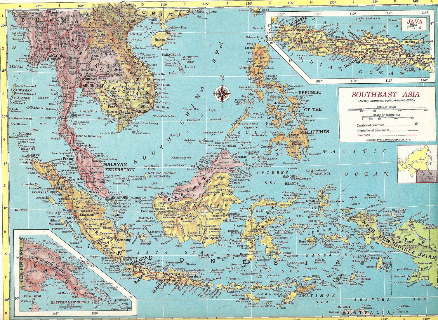 Large Map Print Southeast Asia Wall Decor Atlas by TheWholeBook