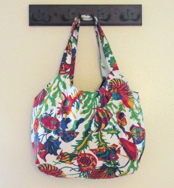 Large Beach Tote Bag Over the Shoulder Fabric Purse with Pockets ...