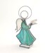 Stained Glass Angel with Songbook Green Handmade