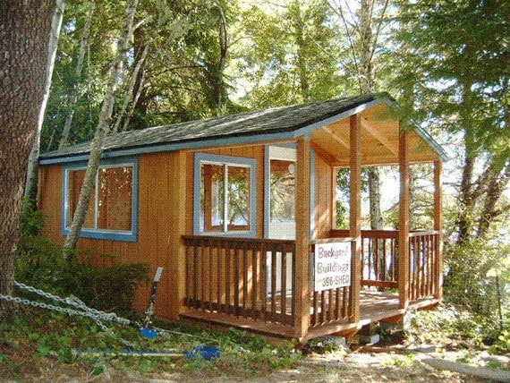 Cabin-10x18 including the 6 foot porch by backyardbuildingsllc